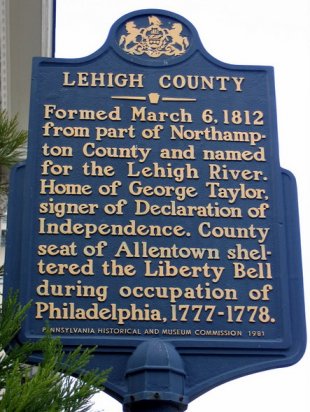 Downtown George Taylor Home Lehigh County Sign