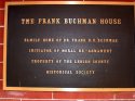 Downtown Frank Buchman House Sign in Allentown, PA